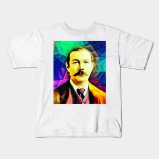 Arthur Conan Doyle Colourful Portrait | Arthur Conan Doyle Artwork 6 Kids T-Shirt